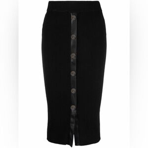 Pinko Buttoned Ribbed Knit Skirt M